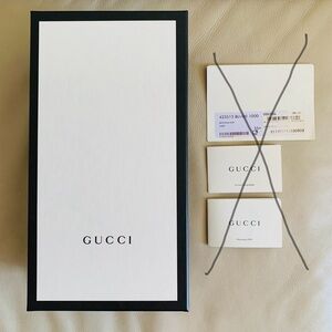 Authentic Gucci Empty Shoe Box Gift Box Black White Made in Italy w Tissue Paper